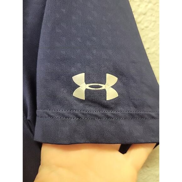 Men’s PGA Under Armour ColdBlack Heat Gear Short Sleeve Polo Size L | Navy Blue - Picture 5 of 7